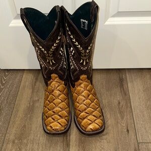 Ferrini Brown and Tan Leather Boots